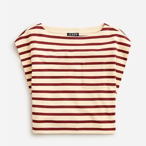 J. Crew - Boatneck Muscle T-shirt in Stripe Mariner Cotton